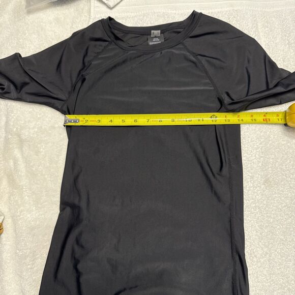 VOLCOM Black White True to This Long Sleeve Rashie Rash-Guard Swimsuit Top M - Picture 5 of 9